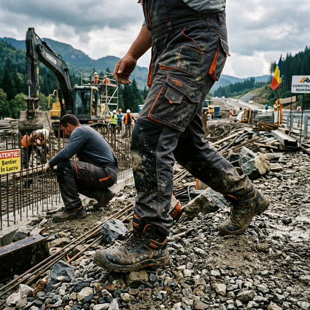 Testare echipamente de protecție rezistente și haine de lucru tehnice direct pe șantier